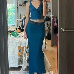 Teal Co-ord Skirt Set